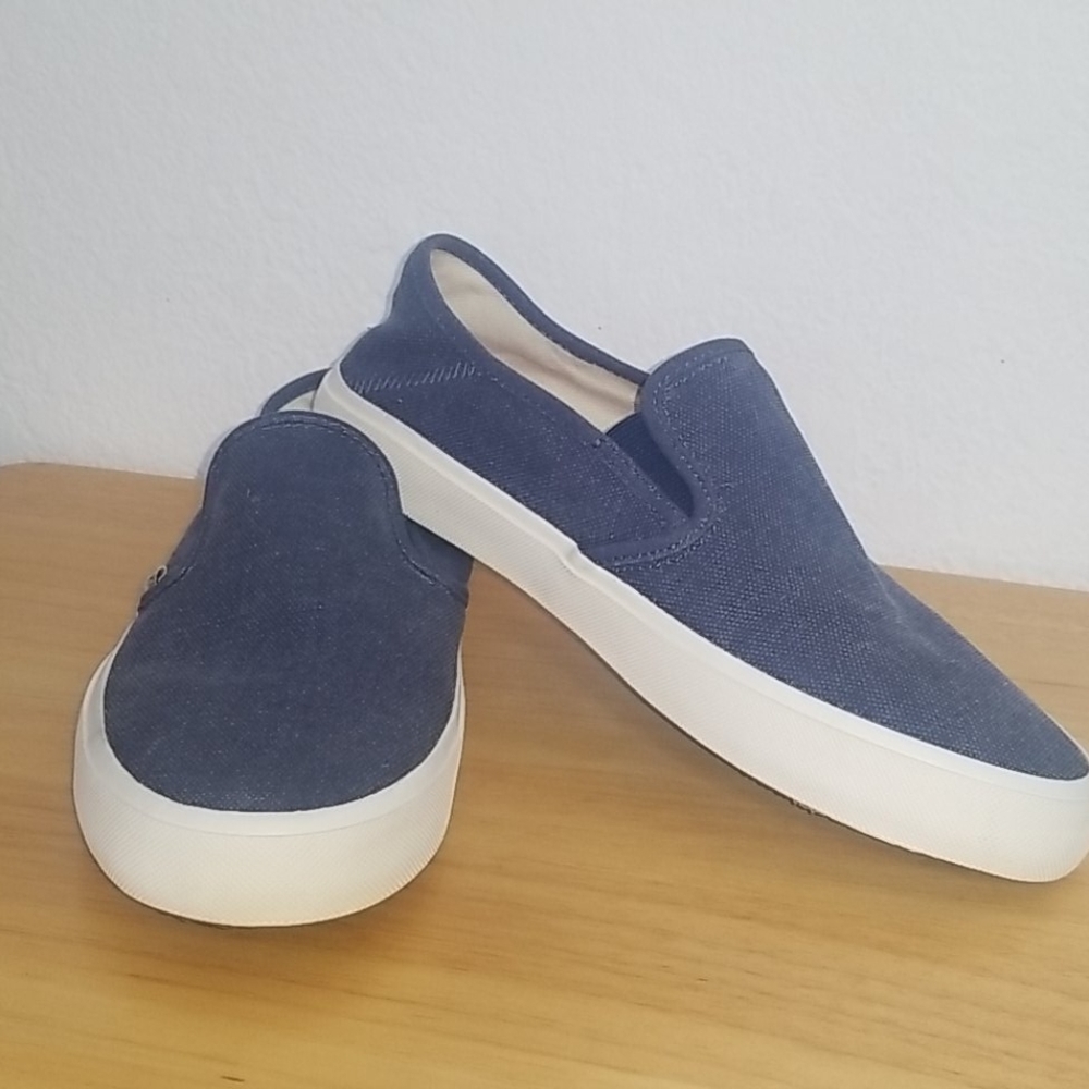Vans Blue Denim Surf Siders Canvas slide ons Sz7